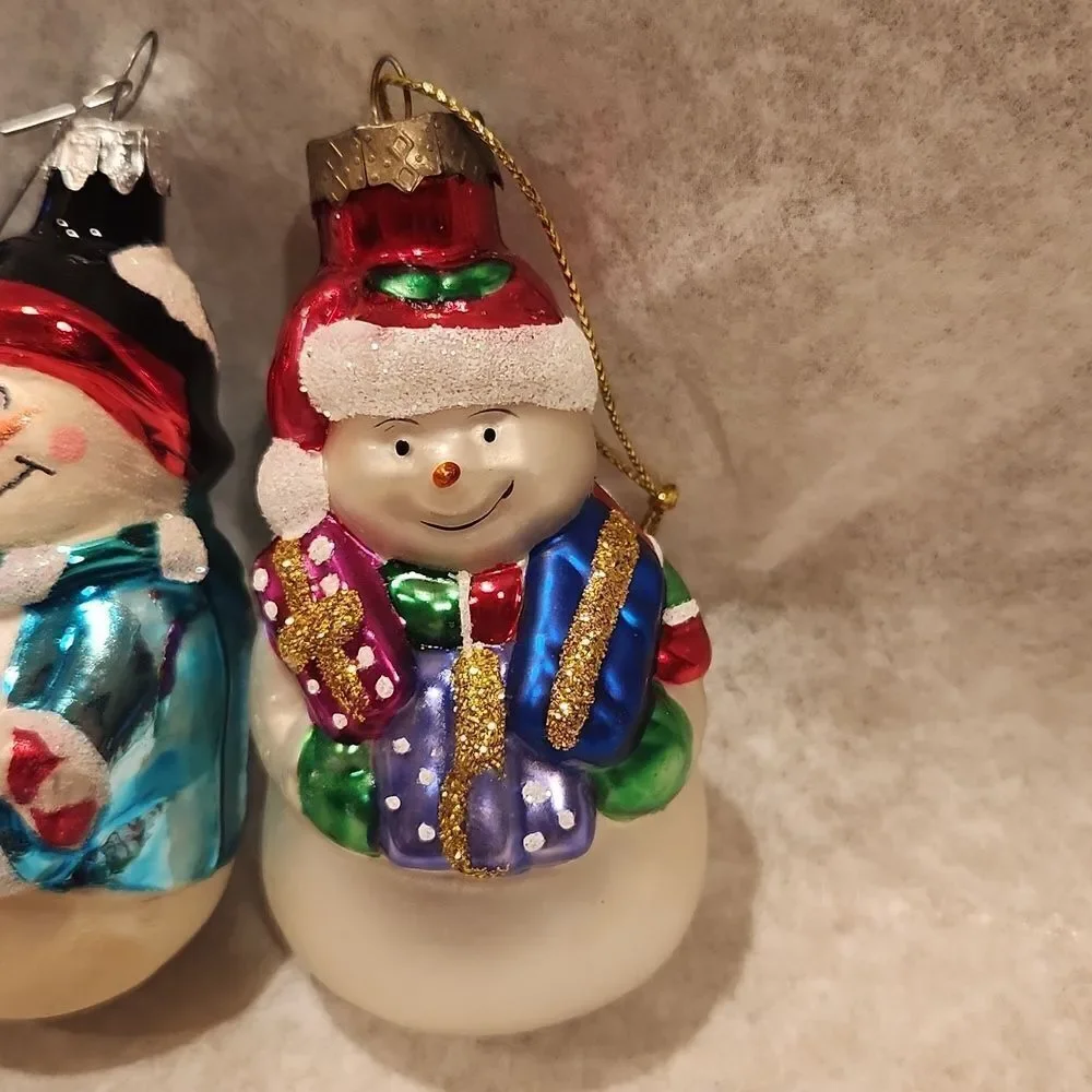 Snowman Christmas Ornaments Set of 3